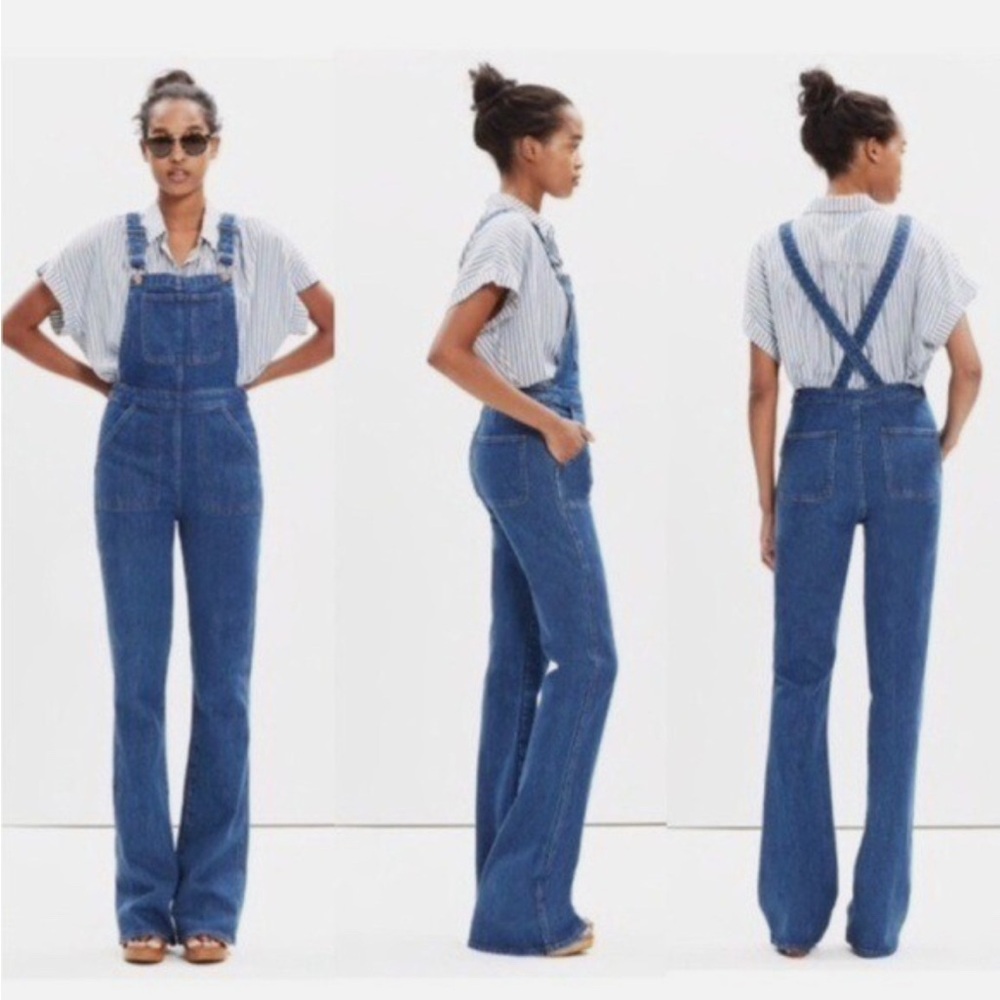 Madewell Flea Market Flare Overalls Rita Wash Size M